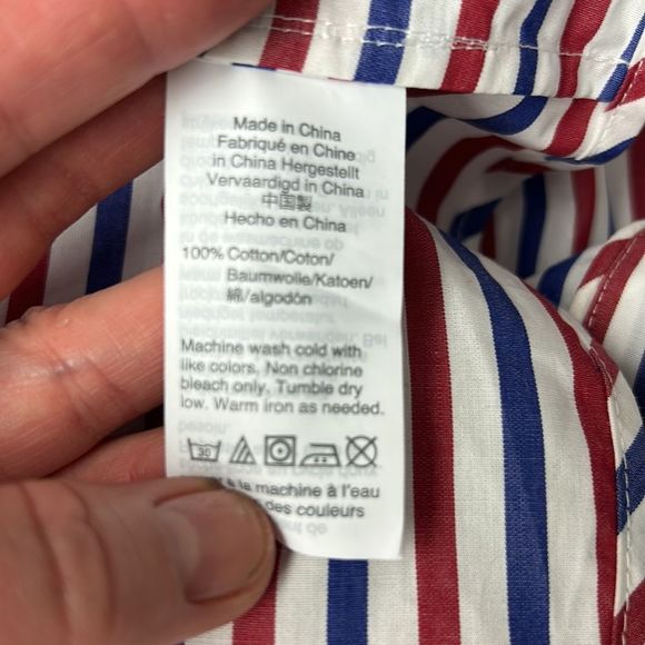 J.CREW Striped Americana Striped Tie Waist Poplin Shirt Dress, NWOT, Size 12 - Picture 10 of 10